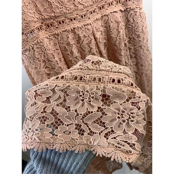 NSR NWT Pink Lace Midi Dress Size M - Picture 6 of 11